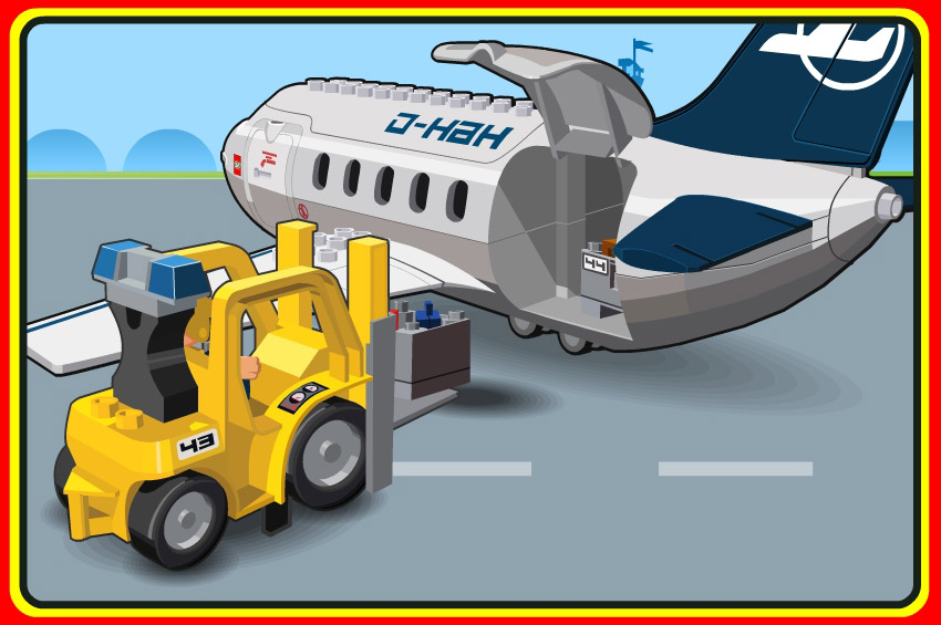lego airport loading illustration